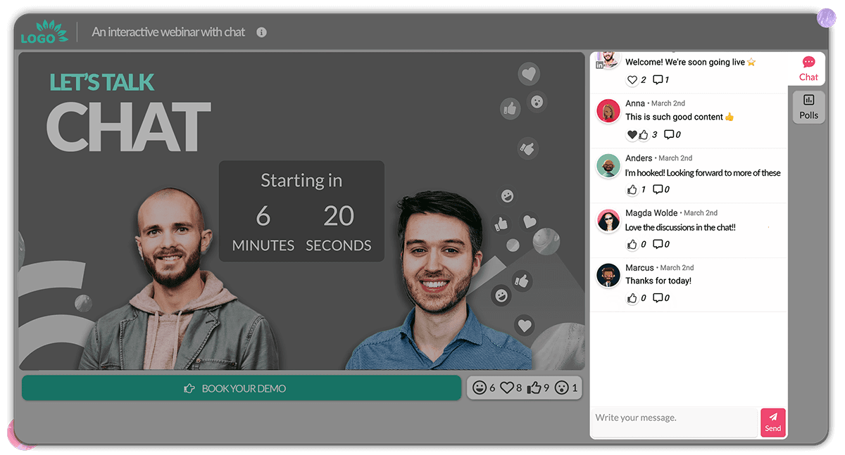 Webinar live chat in Univid Webinar live chat in Univid