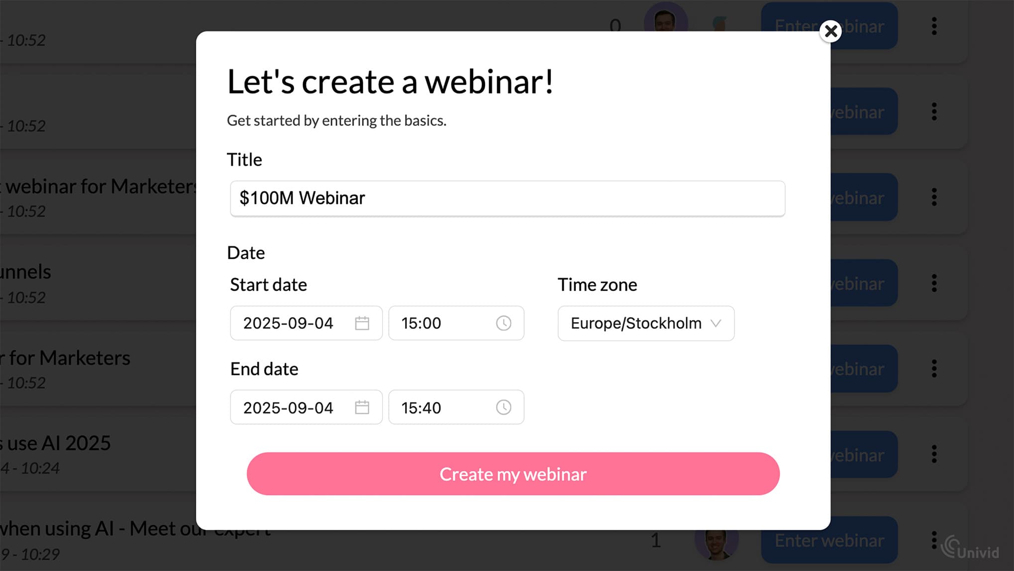 Schedule webinar Schedule webinar