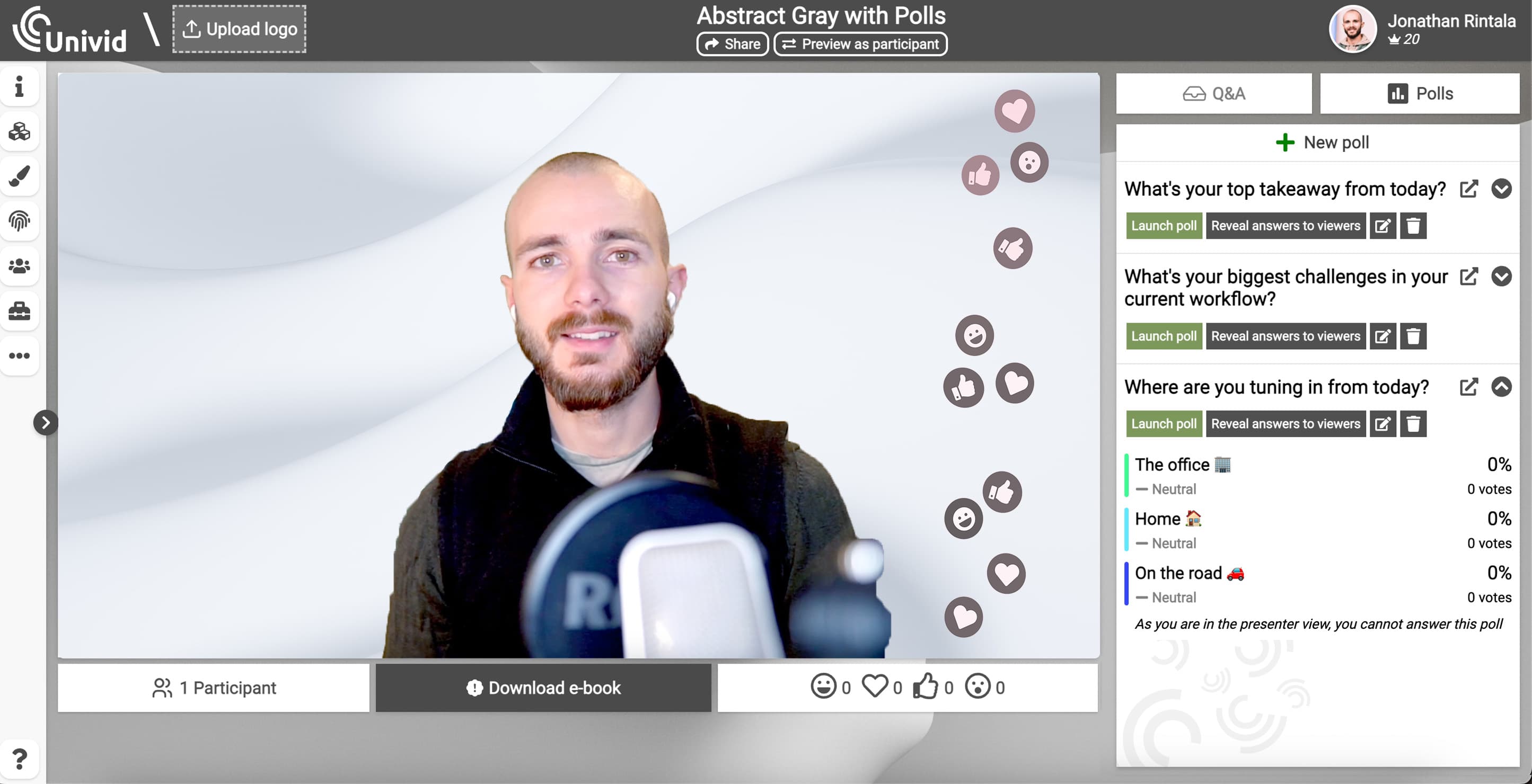 Keep your corporate audience engaged with polls throughout your webinar and activate a clear call-to-action.